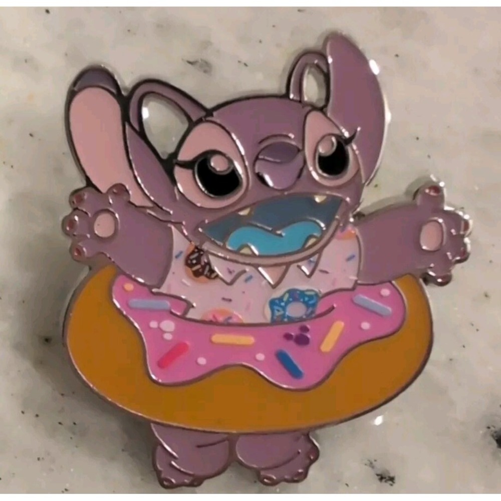 2025 Disney Park Stitch Attacks Snacks Mystery Pack: Angel With Donut Snack Pin